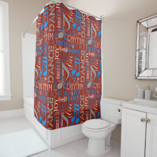 Rideaux De Douche Né en Danse Bleu/Blanc/N'importe quelle couleur ID