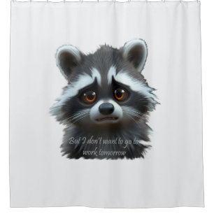 Rideaux De Douche Ne veux pas travailler Raccoon Animal