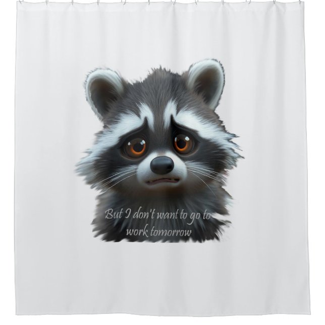 Rideaux De Douche Ne veux pas travailler Raccoon Animal (Devant)