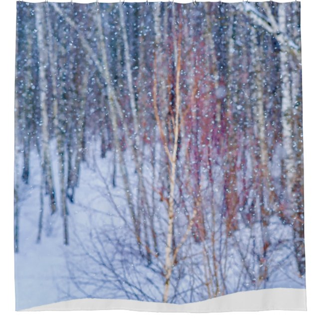 Rideaux De Douche Neige Dans La Forêt (Devant)