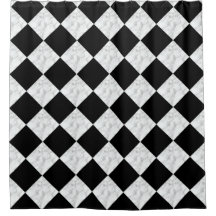 Neo Deco Noir et Damier Marbre Faux Blanc