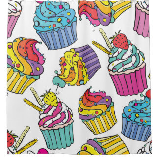 Rideaux De Douche Neon Cakes : Pop Art Motif.