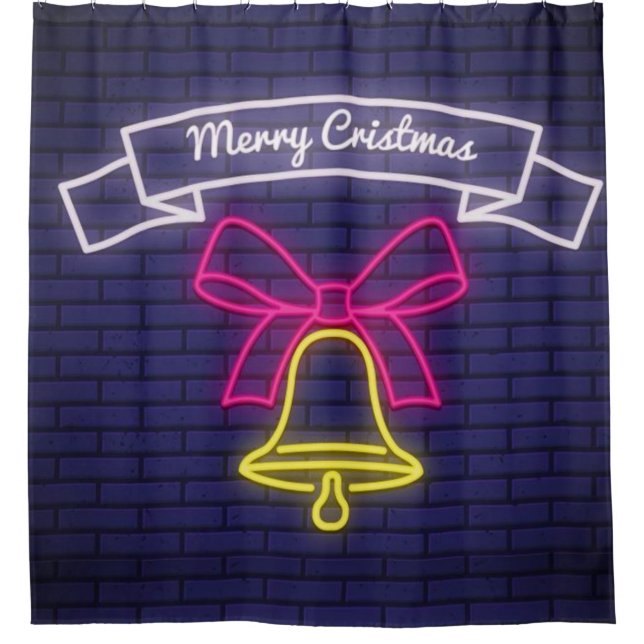 Rideaux De Douche Neon Christmas Bell (Devant)