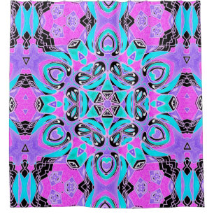 Rideaux De Douche Neon kaleidoscope, mandala