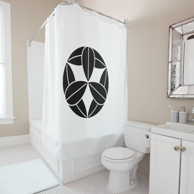 Rideaux De Douche Neuf feuilles en bambou (En situation)