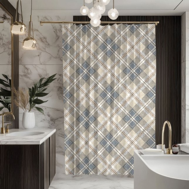 Rideaux De Douche Neutral Pastel Curtain Sleek Modern Bath Accent (Neutral Pastel Curtain Sleek Modern Bath Accent)