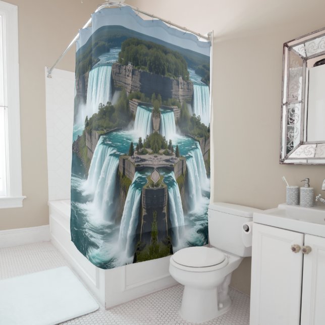 Rideaux De Douche "Niagara Escape - Waterfall Panorama (En situation)