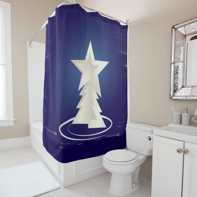 Rideaux De Douche Noël blanc (En situation)