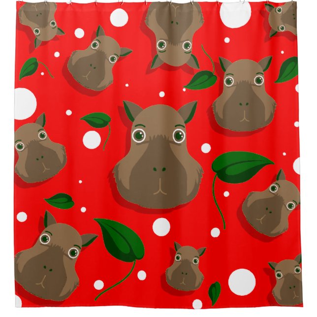 Rideaux De Douche noël capybara (Devant)