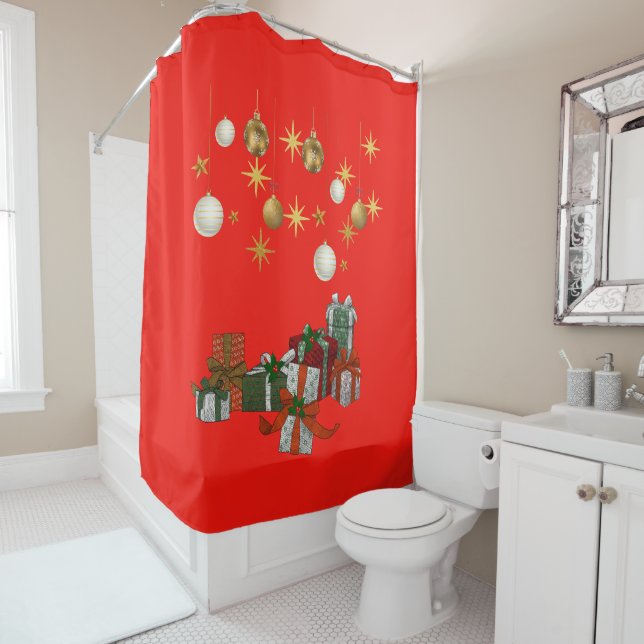 Rideaux De Douche Noël chic (En situation)