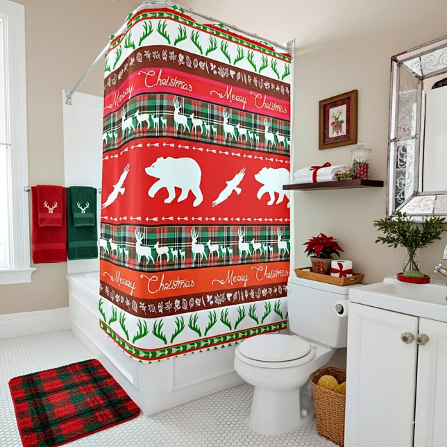 Rideaux De Douche Noël dans les bois (Créateur téléchargé)