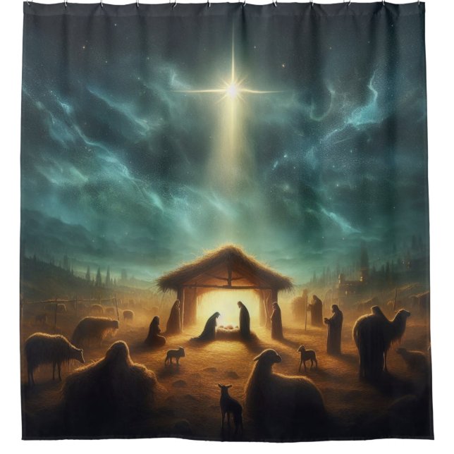 Rideaux De Douche Noël/Nativité/Jésus (Devant)