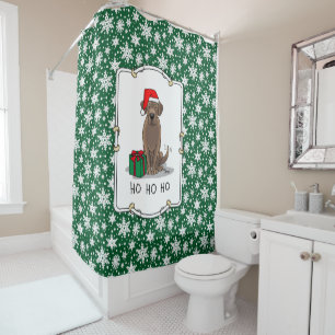 Rideaux De Douche Noël Père Noël Chocolat Labrador Retriever Cute