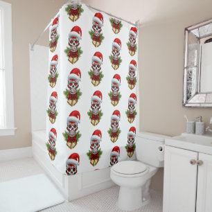 Rideaux De Douche Noël Père Noël Jour Du Crâne Sugar Morts