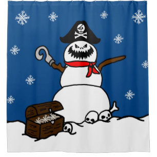 Rideaux De Douche Noël Pirate Snowman