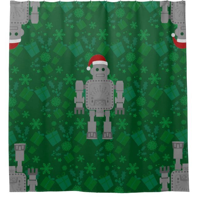 Rideaux De Douche noël santa claus cadeaux robots cadeaux cadeaux (Devant)