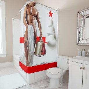 Rideaux De Douche Noël SlipperyJoe présente sexy rouge star vacances