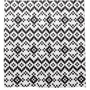 Rideaux De Douche Noël Snowflakes Fair Isle Seamless Patternart
