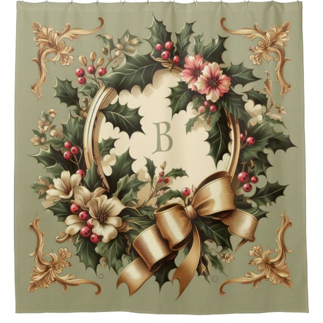 Rideaux De Douche Noël victorien/classique/Vintage (Devant)