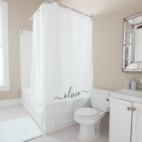 Noir Blanc moderne Script Girl Monogramme Nom