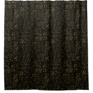 Rideaux De Douche Noir Couleur Solide Or Éperche Personnalisée Perso