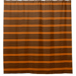 Rideaux De Douche Noir et brûlé orange cinq bandes motif