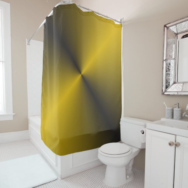 Rideaux De Douche Noir et or vibrant (En situation)