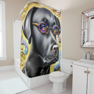 Rideaux De Douche Noir funky Labrador