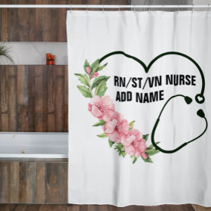Rideaux De Douche Nom de l'infirmière étudiante-inscrite-vétéran