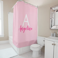 Nom du monogramme rose, blanc et rose chaud