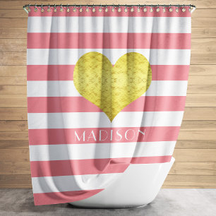 Rideaux De Douche Nom du Motif Moderne Pink Stripes