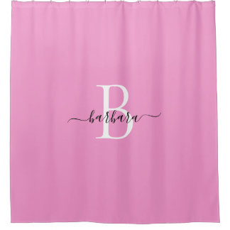Rideaux De Douche Nom élégant en écriture manuscrite à monogramme ro