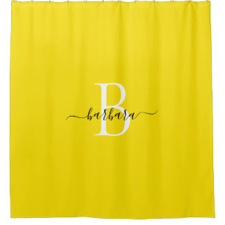 Rideaux De Douche Nom élégant en écriture manuscrite Monogramme Bour