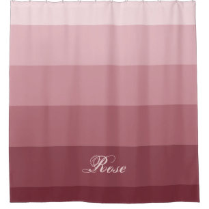 Rideaux De Douche Nom fait sur commande rouge de rose géométrique