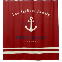 Nom personnalisé Ancre nautique rouge Maison de pl