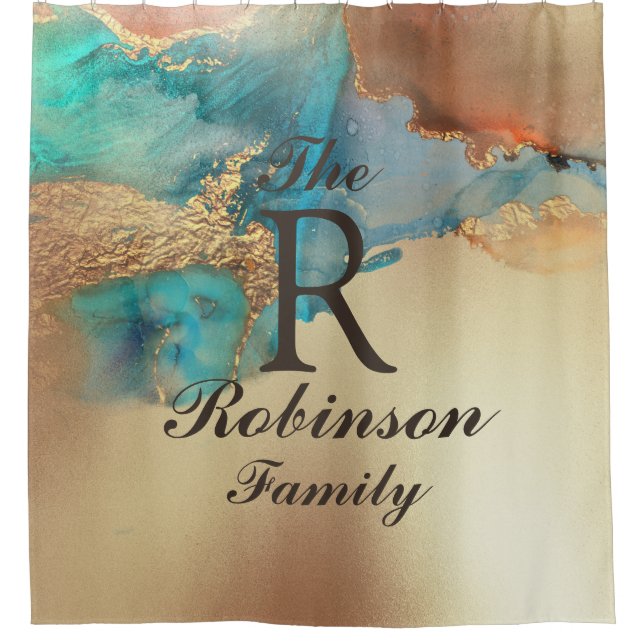 Rideaux De Douche Nom personnalisé Art (Devant)