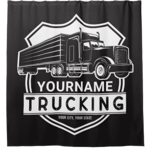 Rideaux De Douche NOM personnalisé Camions Big Rig Semi Trucker