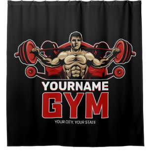 Rideaux De Douche NOM personnalisé Fitness Accueil GYM Poids Lifting