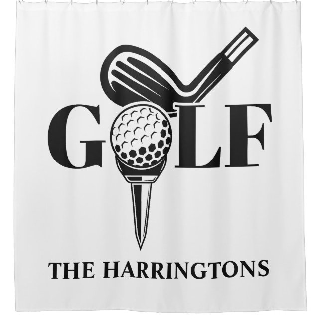 Rideaux De Douche Nom personnalisé Golf (Devant)