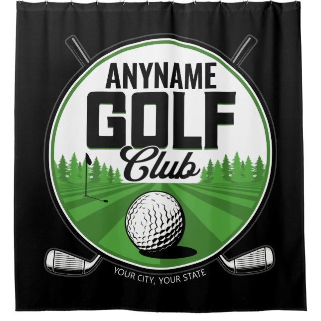 Rideaux De Douche NOM personnalisé Golfing Pro Golf Club Player (Devant)
