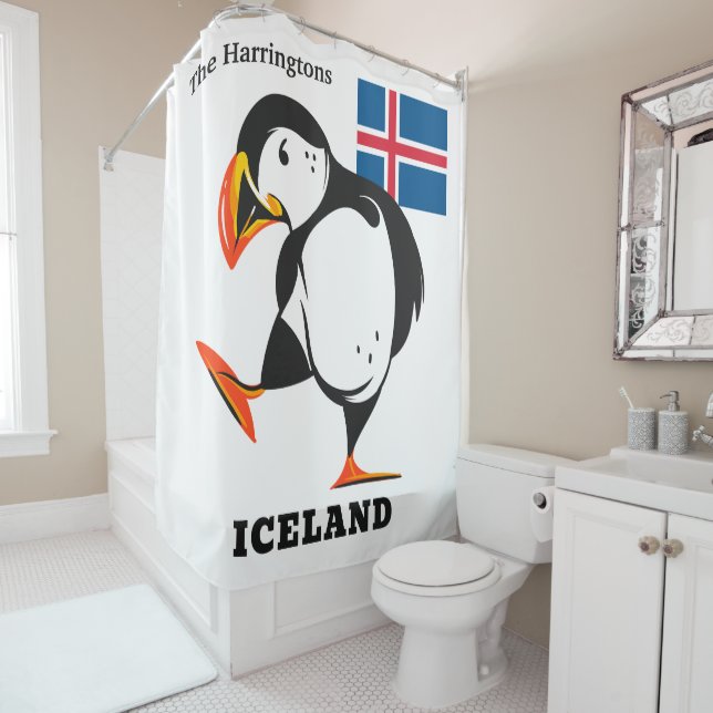 Rideaux De Douche Nom personnalisé Islande (En situation)