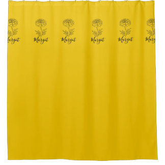 Rideaux De Douche Nom personnalisé Octobre Marigold Flower de naissa