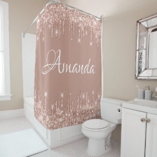 Rideaux De Douche Nom Sparkly Parties scintillant Drives Pink Rose G