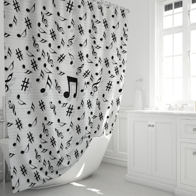 Rideaux de douche Notes de musique (Créateur téléchargé)
