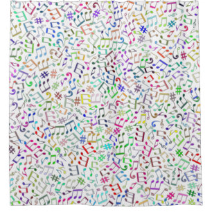 Rideaux De Douche notes de musique arc-en-ciel rockstar