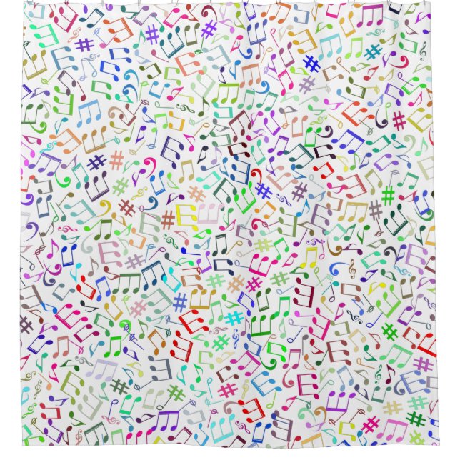 Rideaux De Douche notes de musique arc-en-ciel rockstar (Devant)