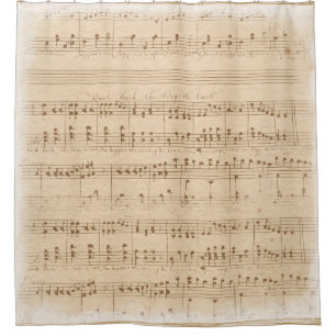 Rideaux De Douche notes de musique beige vintage