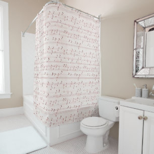 Rideaux De Douche Notes de musique rose brun rose 