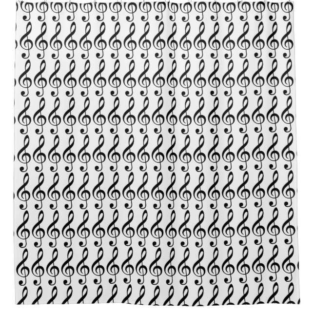 Rideaux De Douche notes musicales noires (Devant)