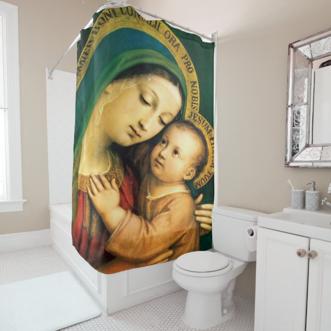 Rideaux De Douche Notre-Dame du bon conseil (En situation)